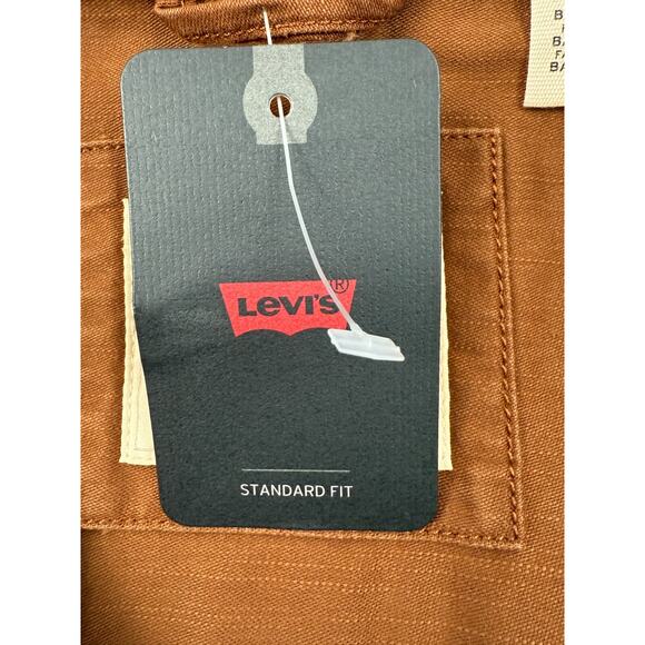 Levi's Women High Collar Button-up Front Karlie Utility Jacket Brown XL NWT - Picture 11 of 16